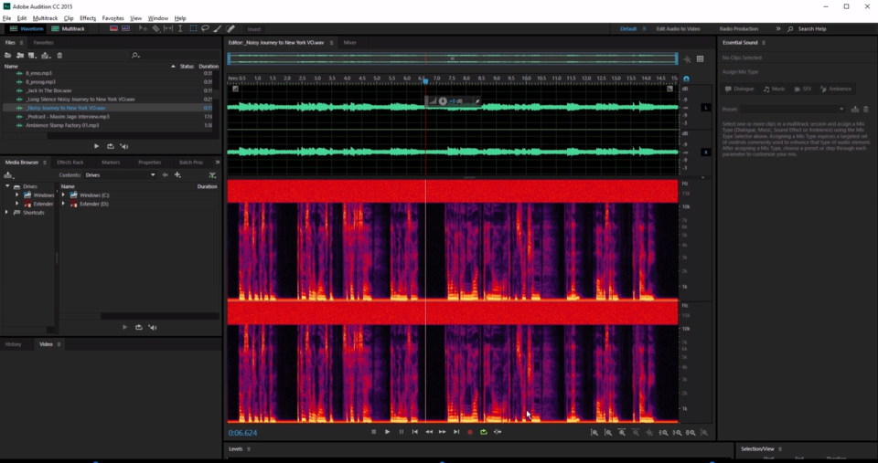screenshot of Adobe Audition